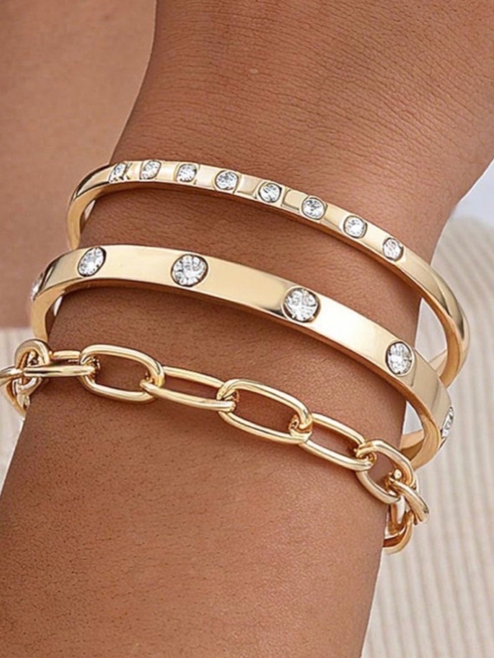 3 Piece 14K Gold Plated Friendship Bracelet Set NEW